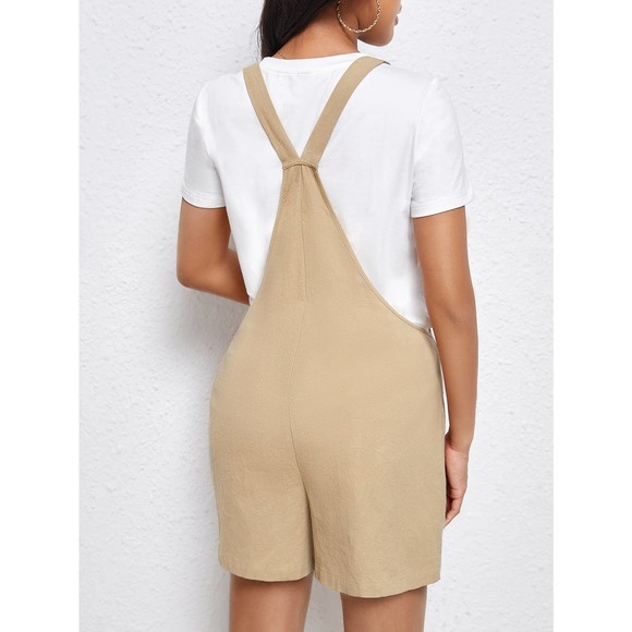 Maternity black Knot Detail Patch Pocket Overall Romper without Tee - Picture 11 of 11